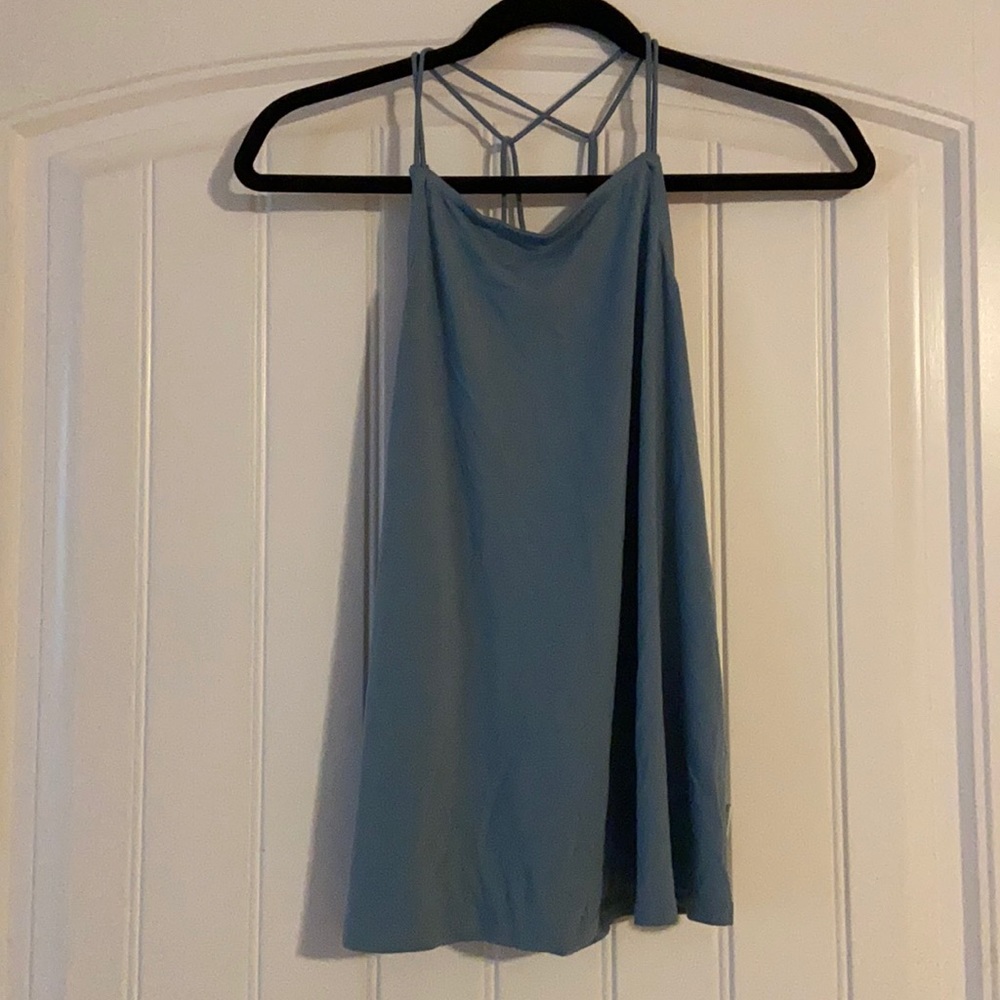RVCA Blue Flowy Tank Top